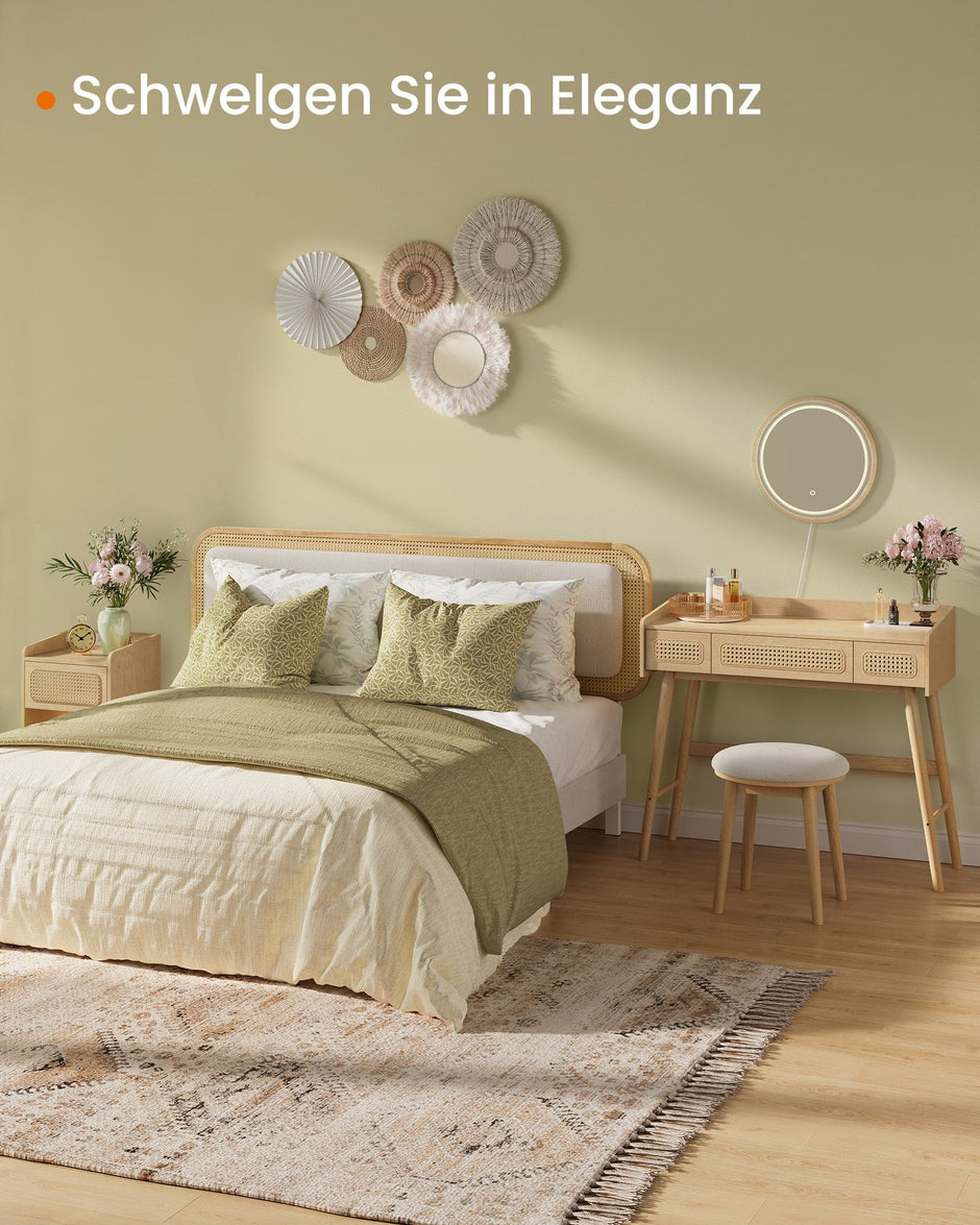 Sminkbord med spegel och lådor – Boho Style – Ek Beige