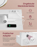 Toalettbord med avföring och belysning 40 x 100 x 134,8 cm