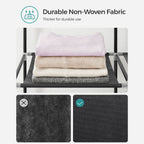LINEN CUPBORD - Tyggarderob - 45 x 170 x 167 cm - med hyllor - svart