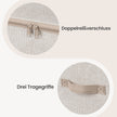 Opbergdozen - Set van 3 - Met Deksel - Linnenlook - Beige