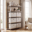 Opbergdozen - Set van 6 - Met Deksel - Linnenlook - Beige
