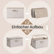 Opbergdozen - Set van 6 - Met Deksel - Linnenlook - Beige