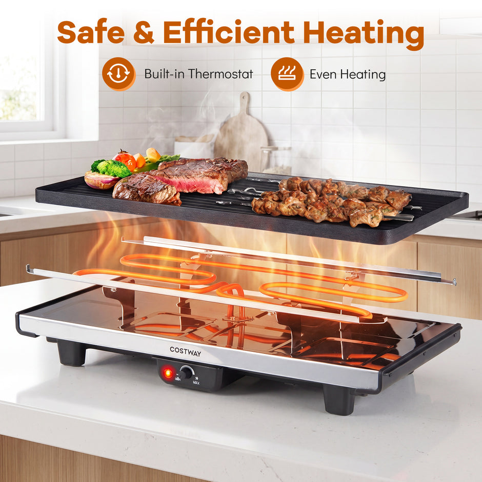 Raclette – för åtta personer elektrisk grill med vändbar non stick i 1400W – 2 1