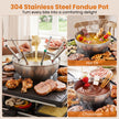 Raclettegrill – med fondue, W elgrill för personer, non stick grillplatta och pannor – 2200 8 8