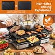 Raclettegrill – med fondue, W elgrill för personer, non stick grillplatta och pannor – 2200 8 8