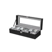 Klockbox – Elegant förvaringslösning för 6 klockor – Svartgrå