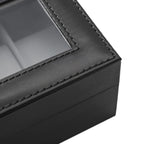 Watchbox - Watch Cabinet med glaslock - för 6 klockor - Svart