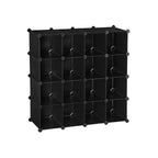 Shoe Rack - Cube Cabinet System - 15 Fack - Plast - Svart