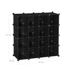 Shoe Rack - Cube Cabinet System - 15 Fack - Plast - Svart