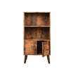 Bokhylla – Retrodesign med dörrar – Trälook/brun