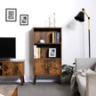 Bokhylla – Retrodesign med dörrar – Trälook/brun