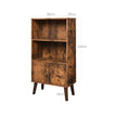 Bokhylla – Retrodesign med dörrar – Trälook/brun