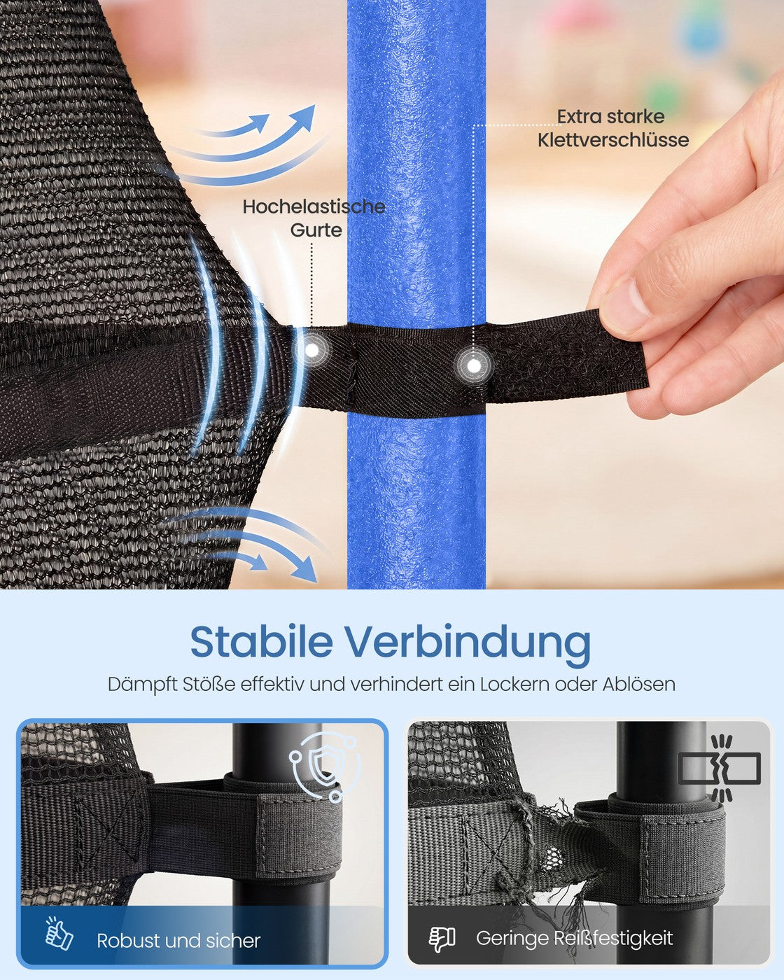 Kindertrampoline - 174 cm - Met Veiligheidsnet - Randbescherming - Blauw