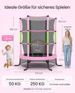 Kindertrampoline - 174 cm - Met Veiligheidsnet - Randbescherming - Roze