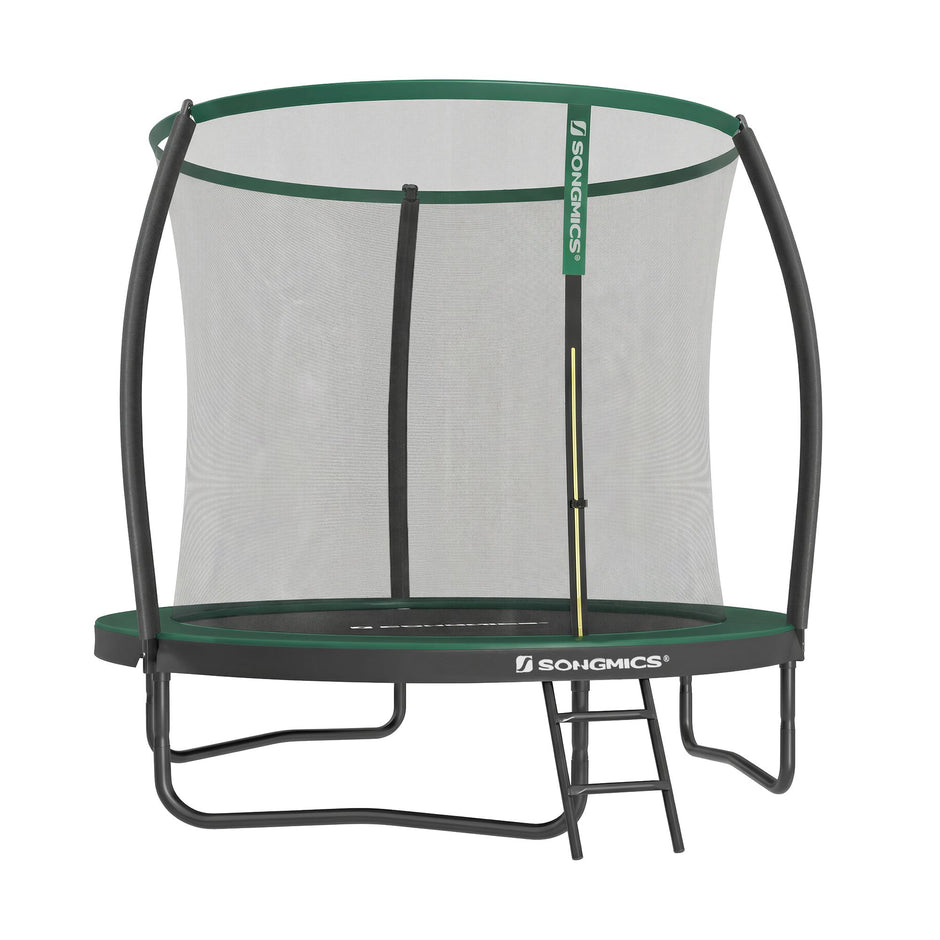 Tuintrampoline - 244 cm - Met Veiligheidsnet - Ladder - Zwart-Donkergroen