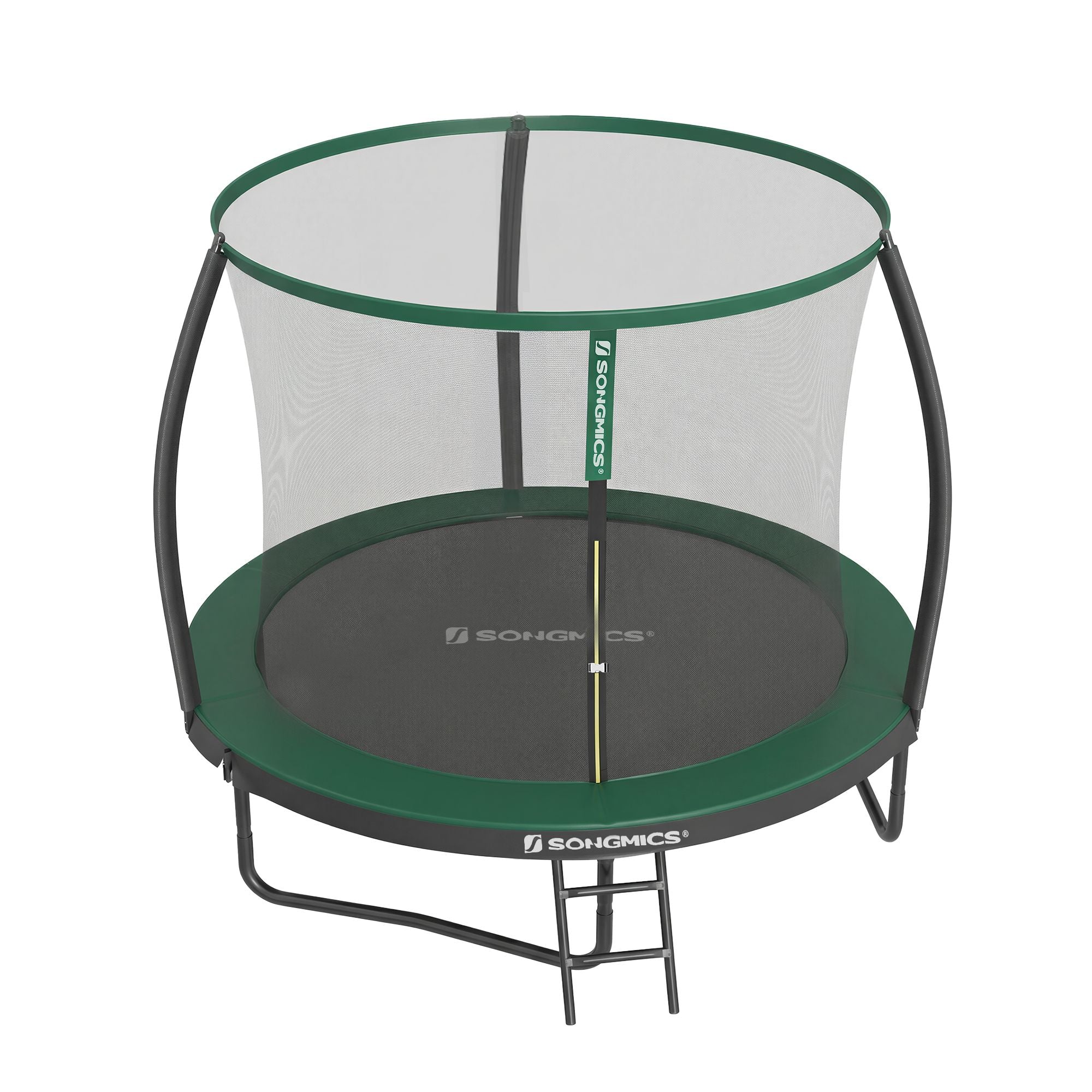 Tuintrampoline - 244 cm - Met Veiligheidsnet - Ladder - Zwart-Donkergroen