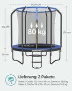 Trampolin - Ø 244 cm - med säkerhetsnät