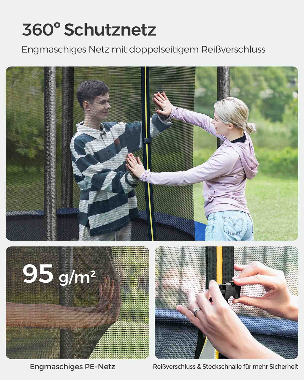 Trampolin - Ø 244 cm - med säkerhetsnät