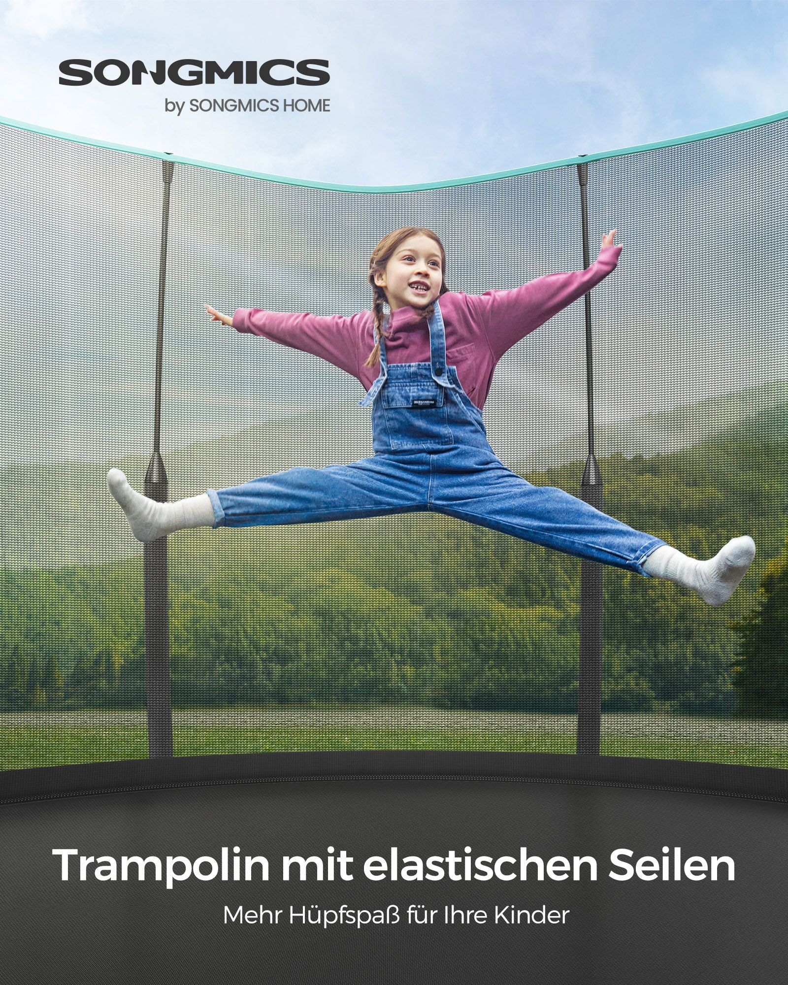Trampolinsäkerhetsnät - med blixtlås - Ø 305 cm
