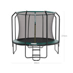 Trampolin - Ø 366 cm - med inre nätverk, stege och säkerhetsnät - grönt