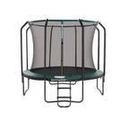 Trampolin - Ø 366 cm - med inre nätverk, stege och säkerhetsnät - grönt