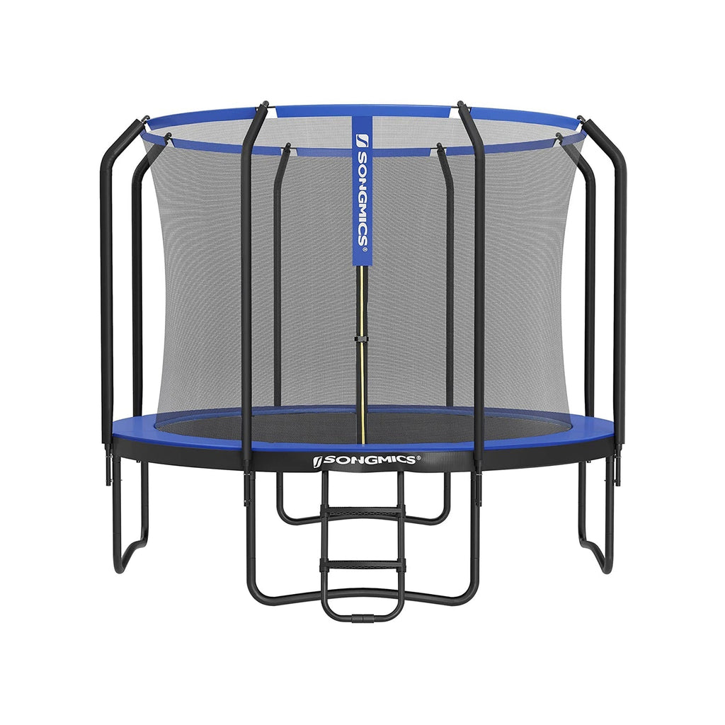 Trampolin - Ø 366 cm - med inre nätverk, stege och säkerhetsnät - grönt