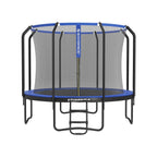 Trampolin - Ø 366 cm - med inre nätverk, stege och säkerhetsnät - grönt