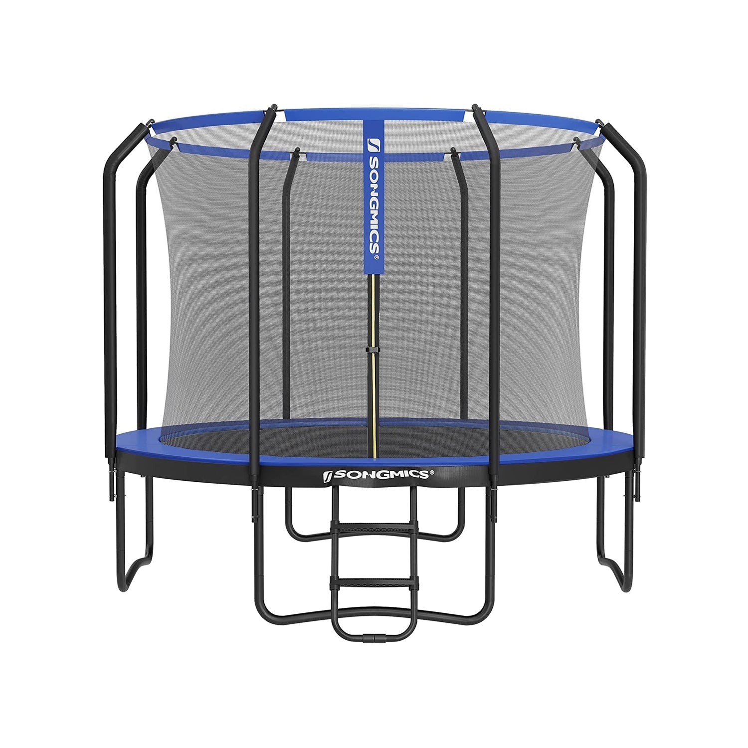 Trampolin - Ø 366 cm - med inre nätverk, stege och säkerhetsnät - grönt