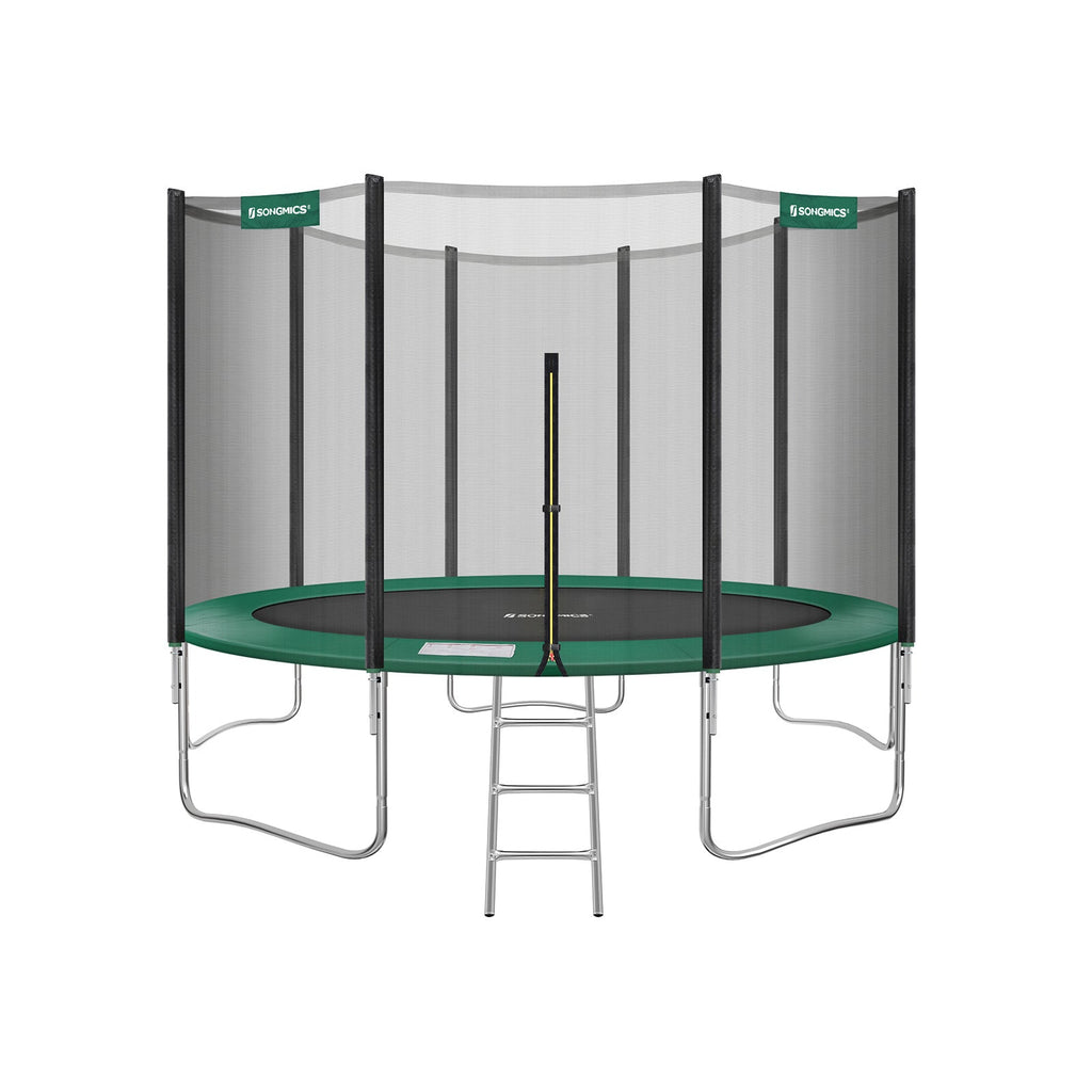 Trampolin - Round - Ø 427 cm - med stege och säkerhetsnät
