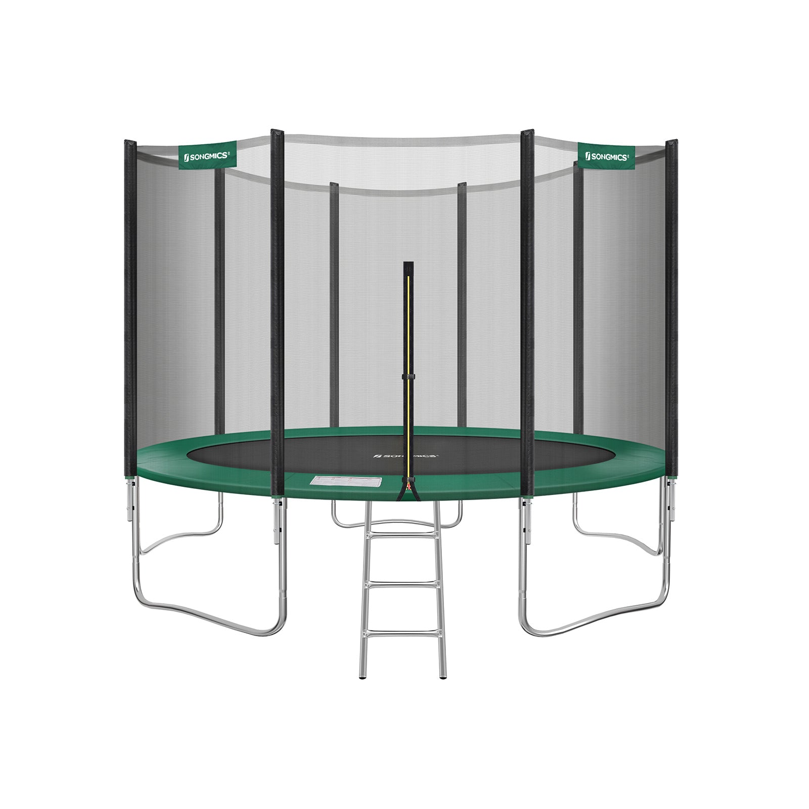 Trampolin - Round - Ø 427 cm - med stege och säkerhetsnät