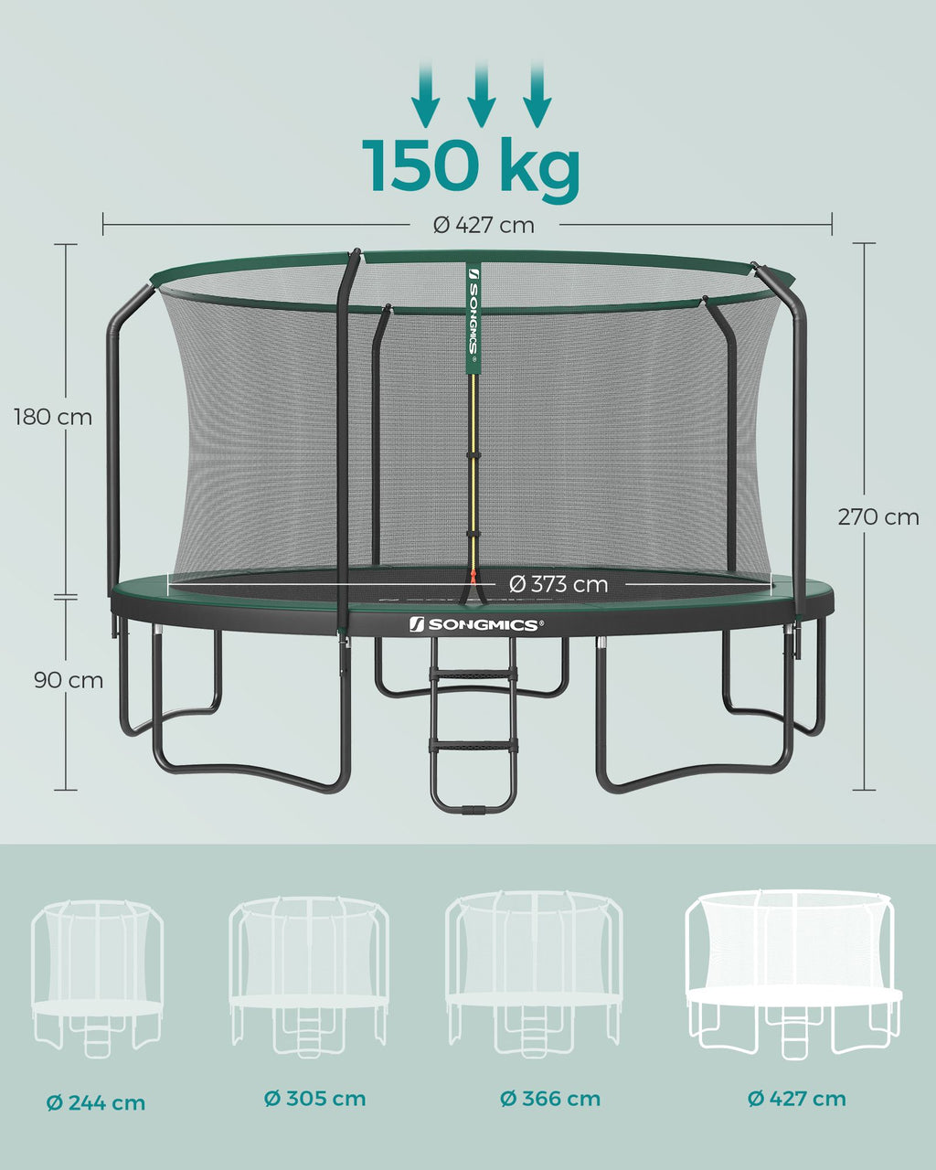 Trampolin - runda - med Fed Frame