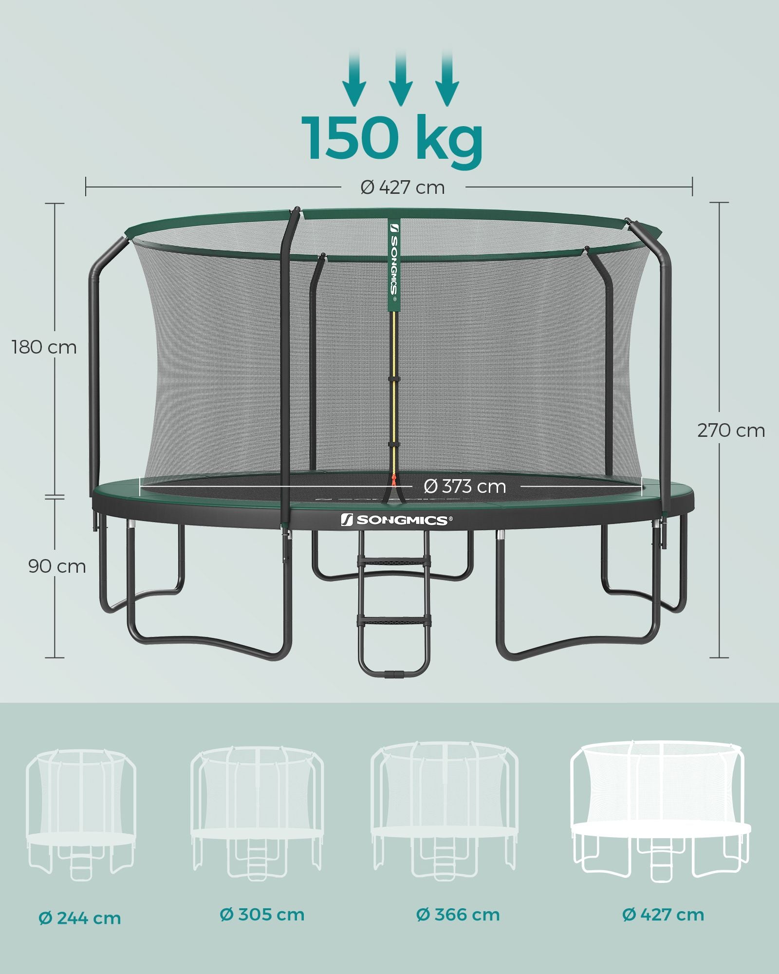 Trampolin - runda - med Fed Frame