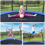 Trampolin - Round - Ø 427 cm - med stege och säkerhetsnät