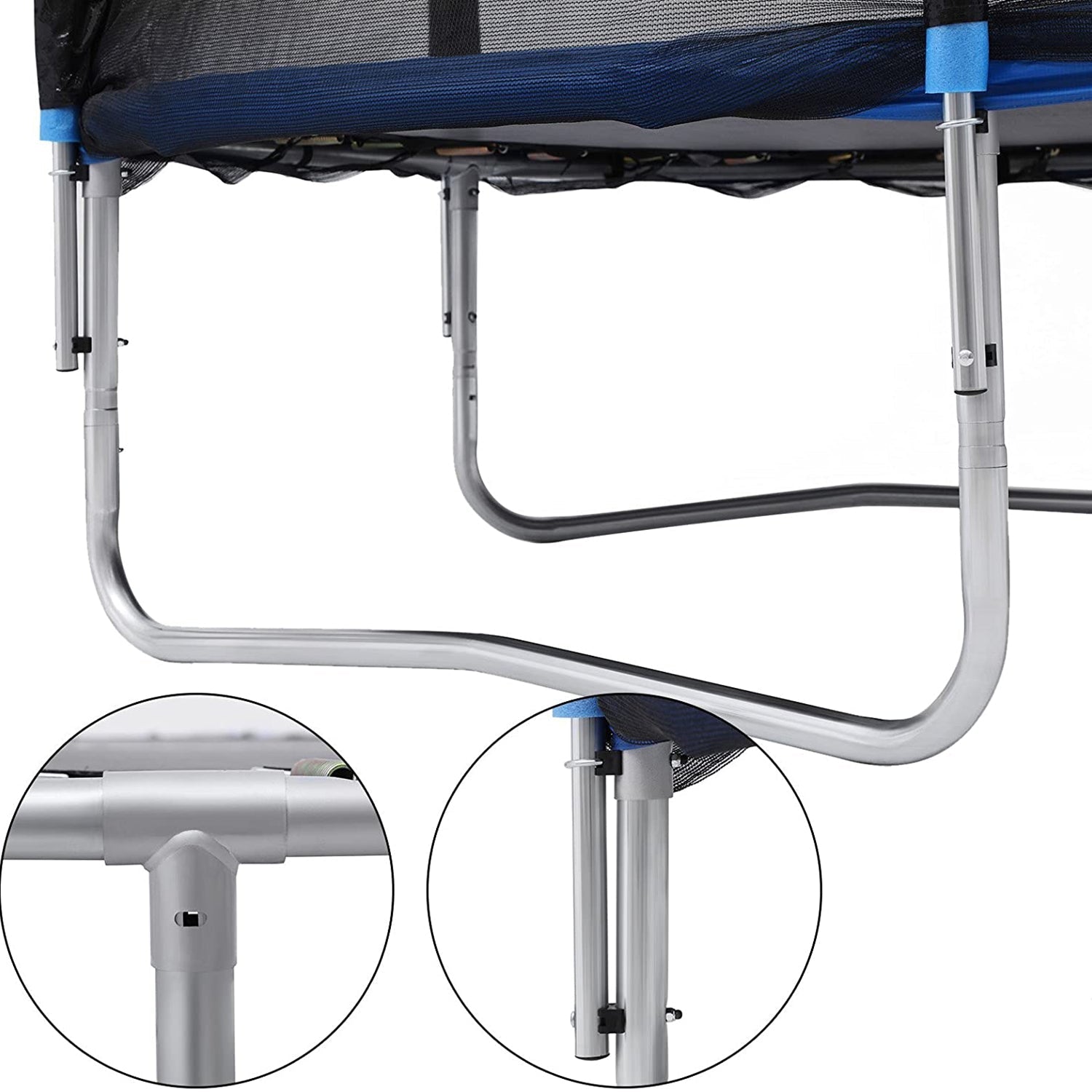 Trampolin - Round - Ø 427 cm - med stege och säkerhetsnät