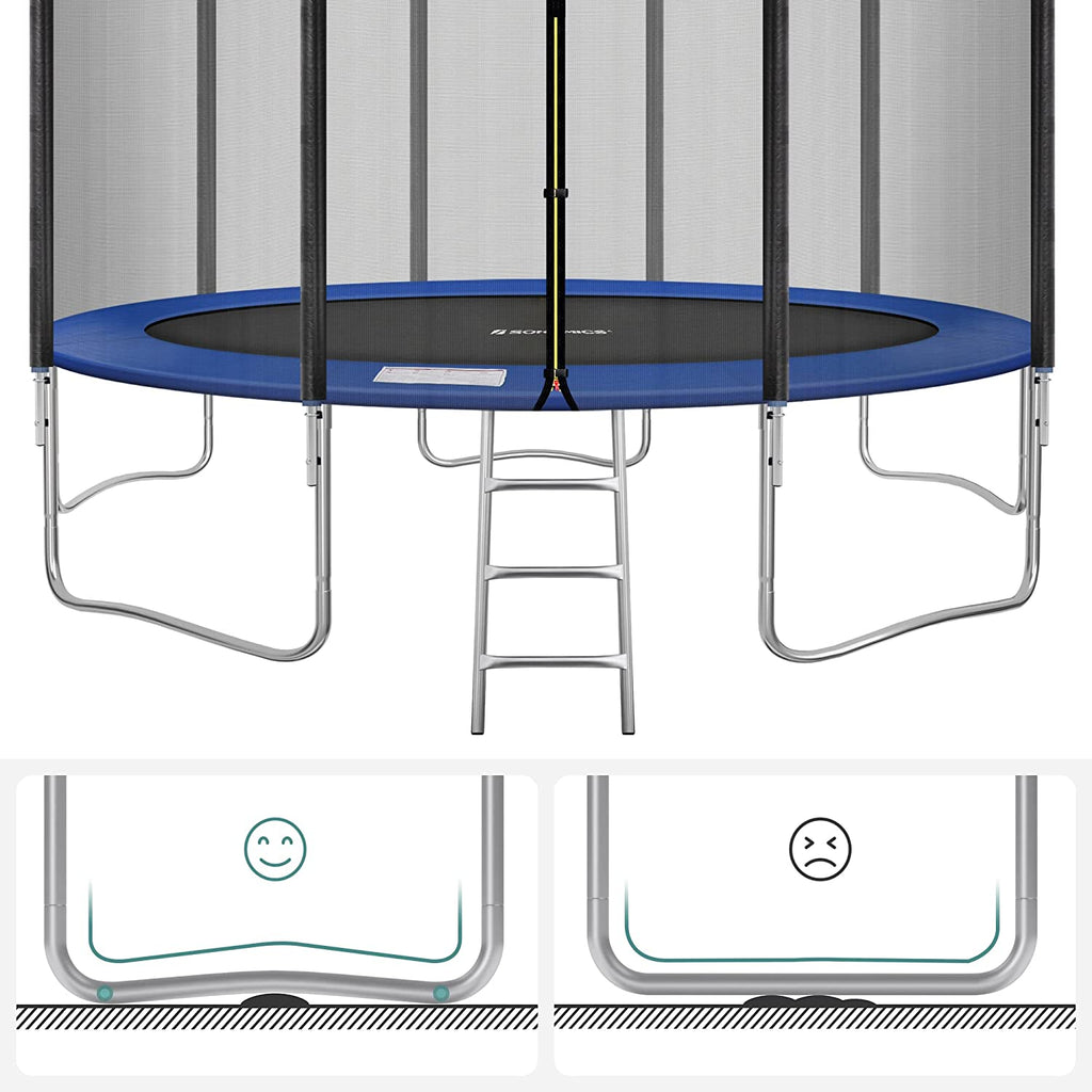 Trampolin - Round - Ø 427 cm - med stege och säkerhetsnät
