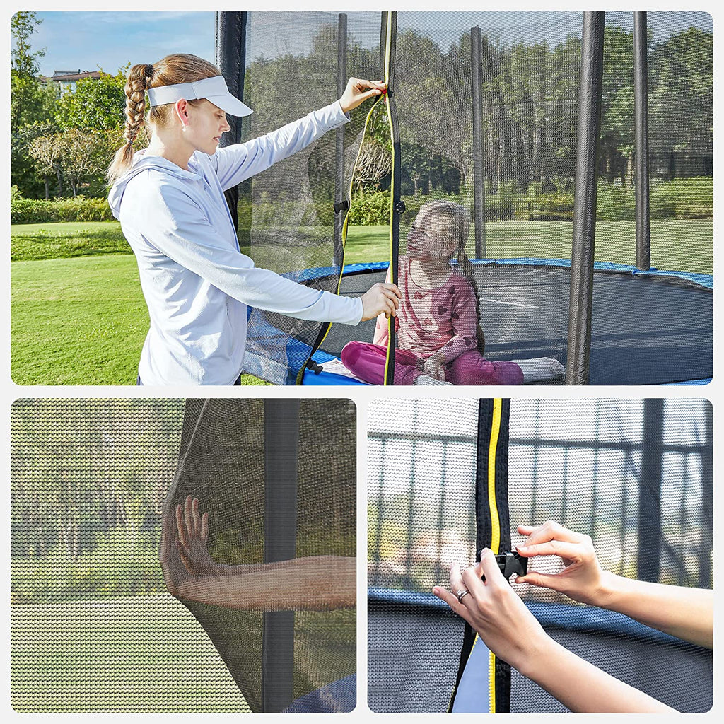 Trampolin - Round - Ø 427 cm - med stege och säkerhetsnät