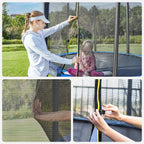 Trampolin - Round - Ø 427 cm - med stege och säkerhetsnät