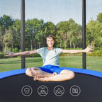 Trampolin - Round - Ø 427 cm - med stege och säkerhetsnät