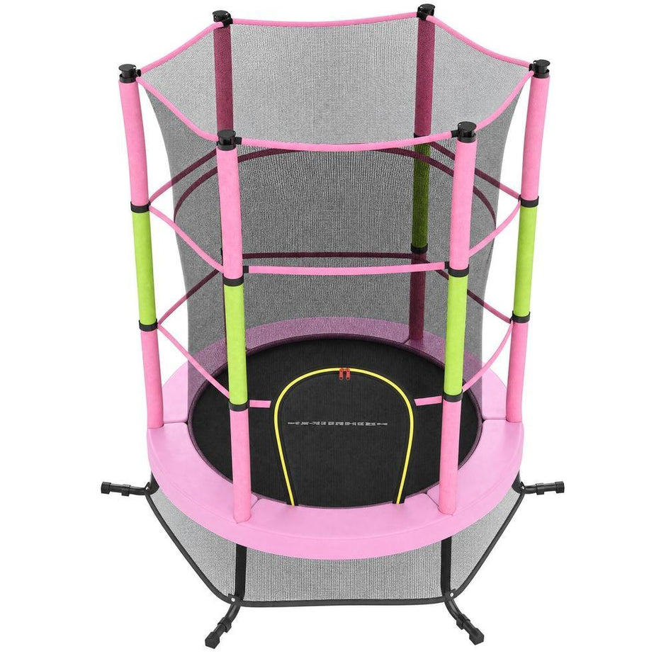 Kindertrampoline - 174 cm - Veiligheidsnet - Randbescherming - Roze