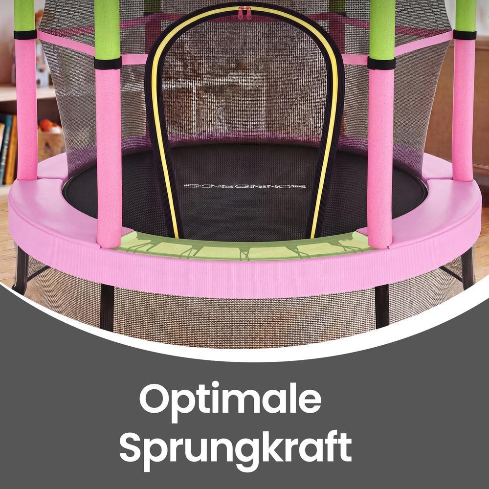 Kindertrampoline - 174 cm - Veiligheidsnet - Randbescherming - Roze