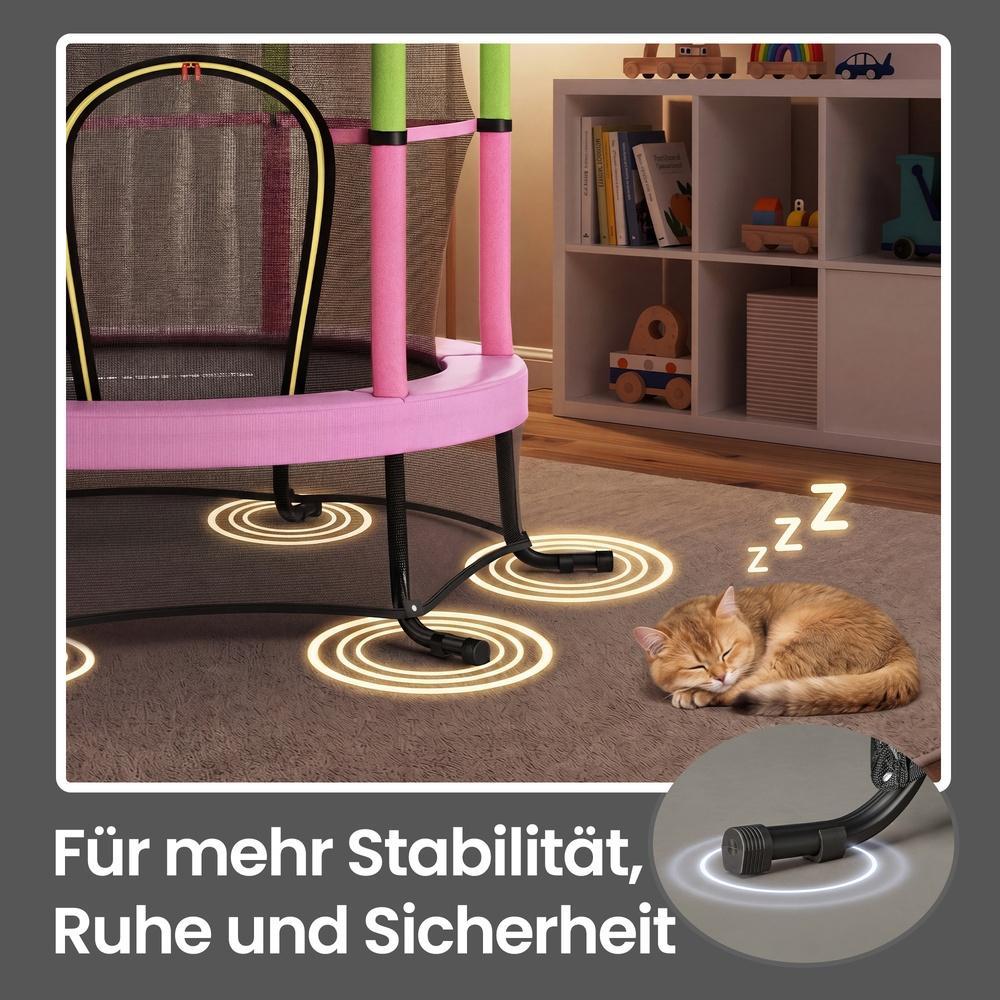Kindertrampoline - 174 cm - Veiligheidsnet - Randbescherming - Roze