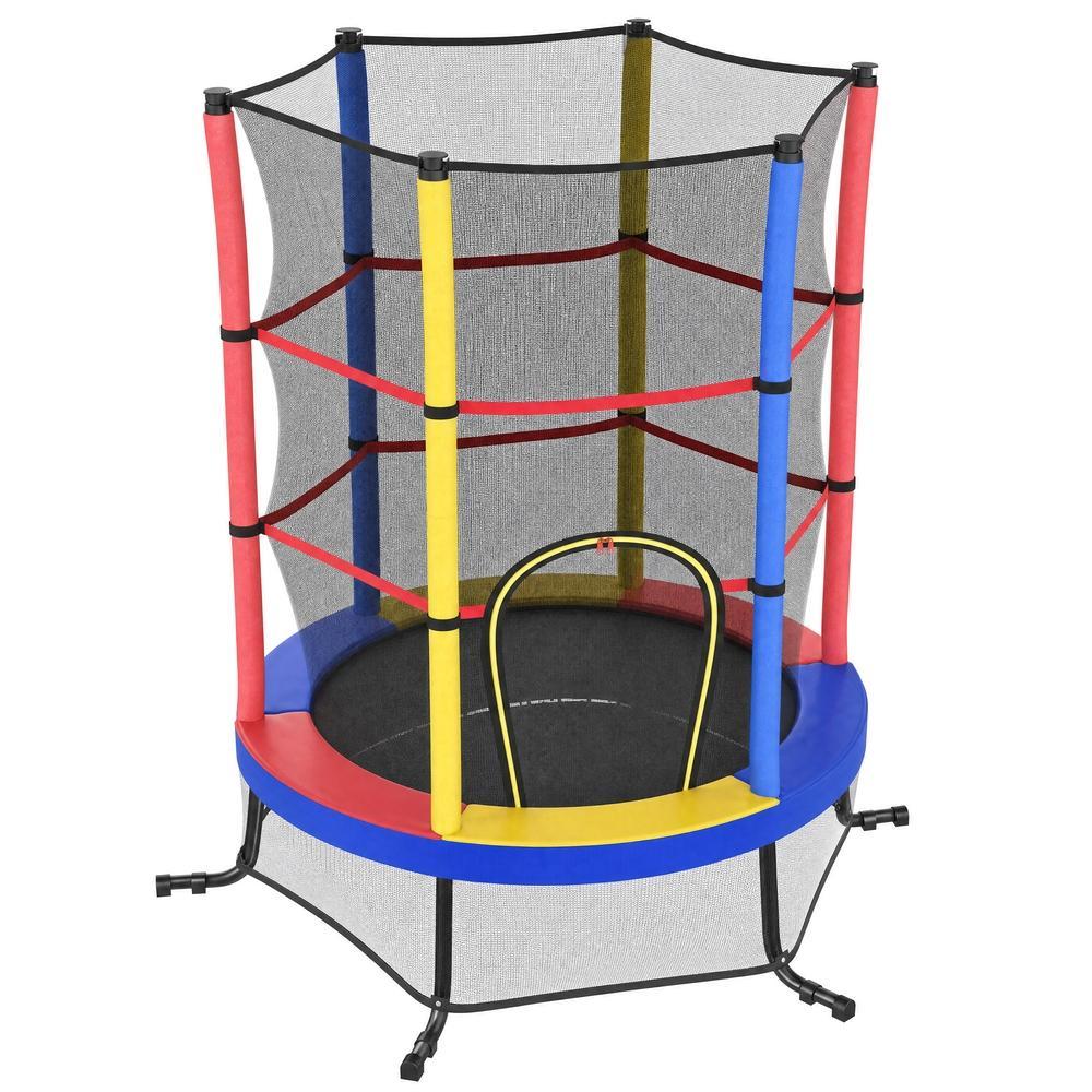 Kindertrampoline - 174 cm - Veiligheidsnet - Randbescherming - Meerkleurig