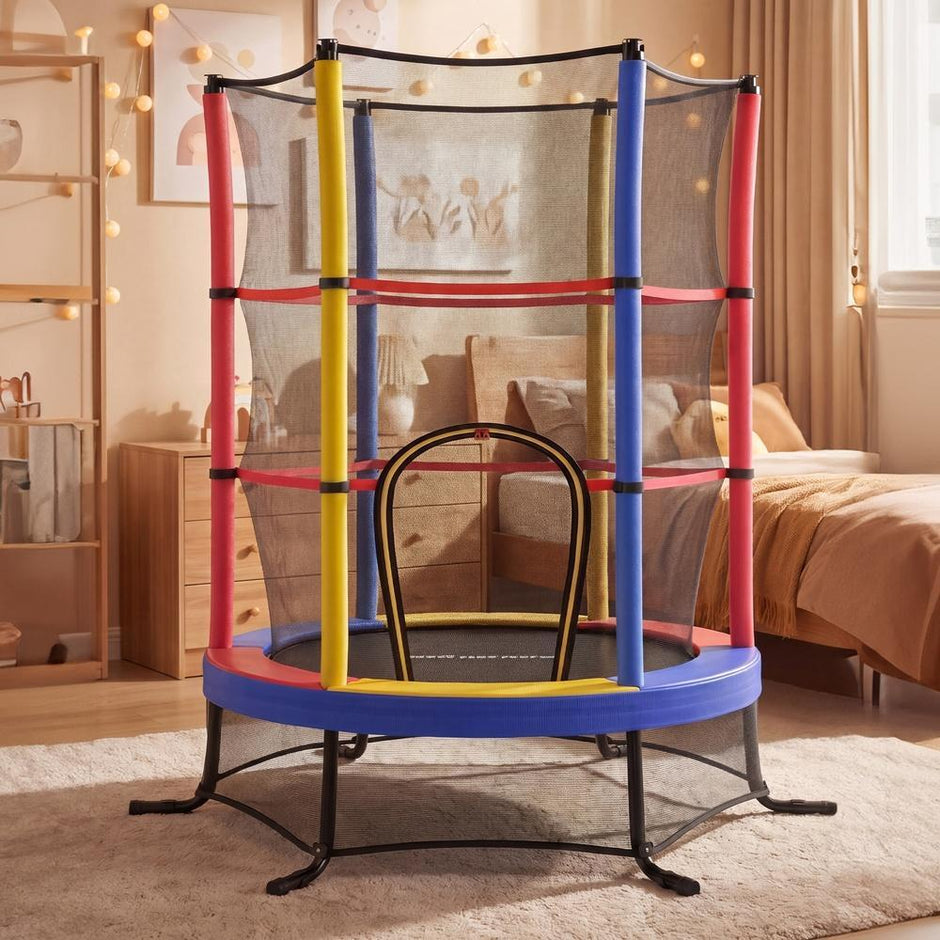 Kindertrampoline - 174 cm - Veiligheidsnet - Randbescherming - Meerkleurig