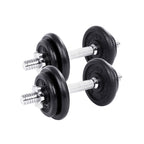 Halkerset - Justerbar hantel- och skivstångsuppsättning - Fitness Halter Set - med Halter Rang