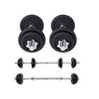 Halkerset - Justerbar hantel- och skivstångsuppsättning - Fitness Halter Set - med Halter Rang