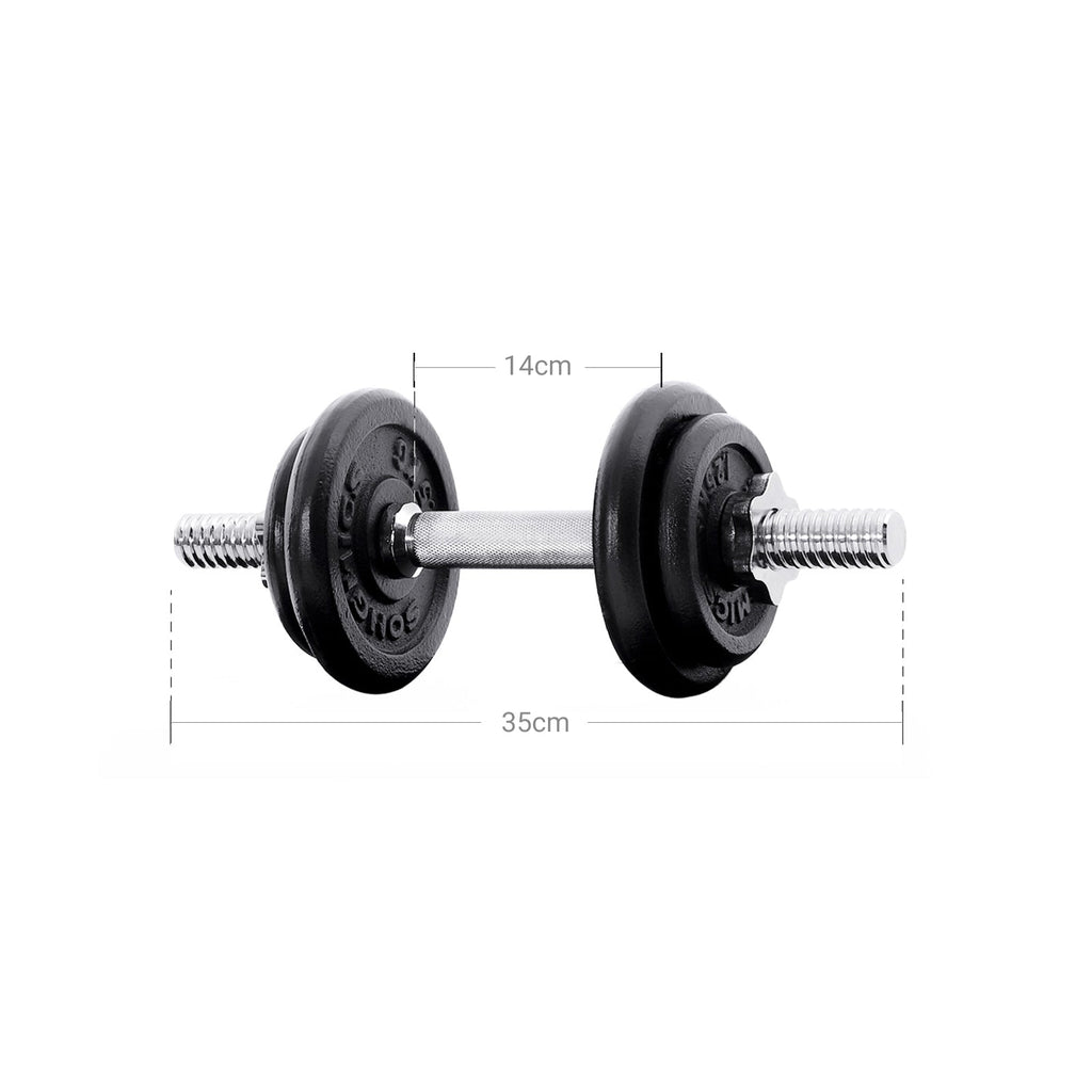 Halkerset - Justerbar hantel- och skivstångsuppsättning - Fitness Halter Set - med Halter Rang