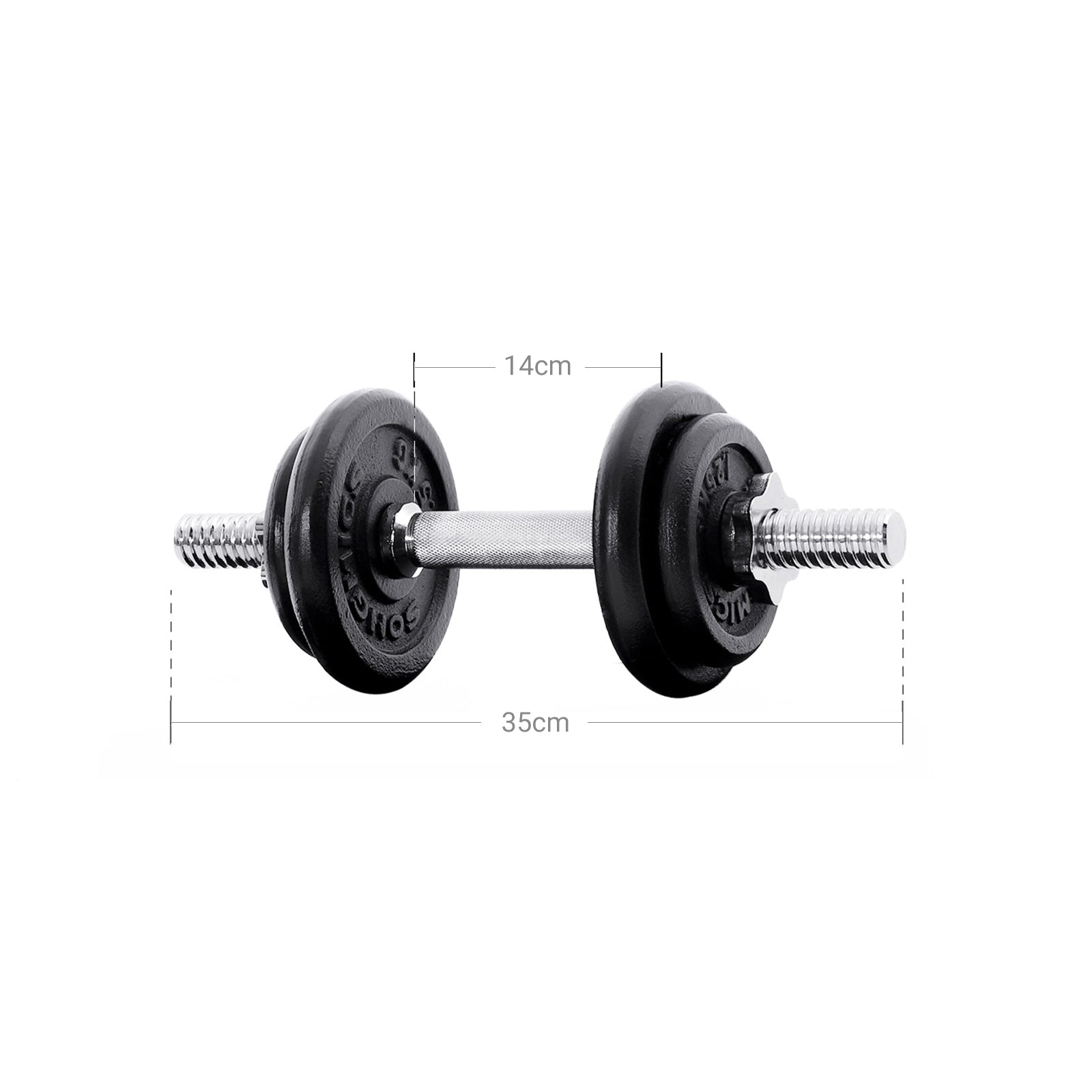 Halkerset - Justerbar hantel- och skivstångsuppsättning - Fitness Halter Set - med Halter Rang