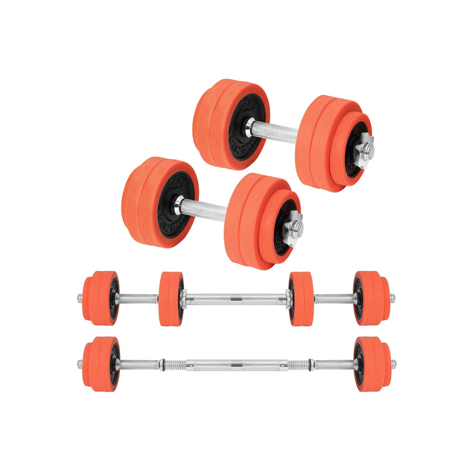Justerbart hantelset – 25 kg – Orange