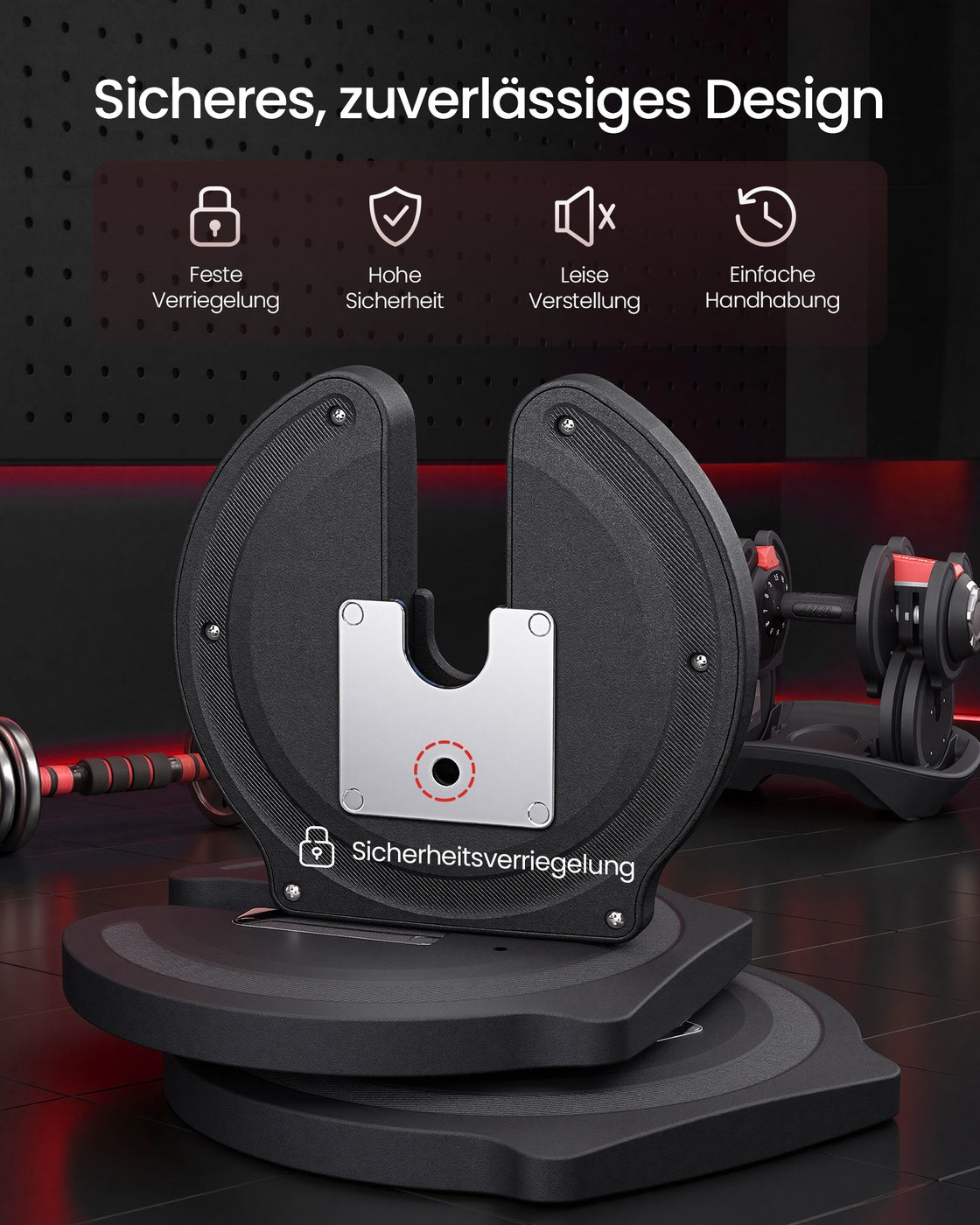Dumbbells - 3 kg tot 24 kg - Verstelbaar - Zwart en rood - Totale gewicht 48 kg - Afmetingen 40 x 20 x 21 cm