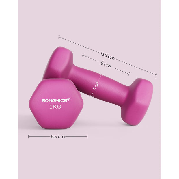 Hantelset – Ergonomiskt grepp – Rosa